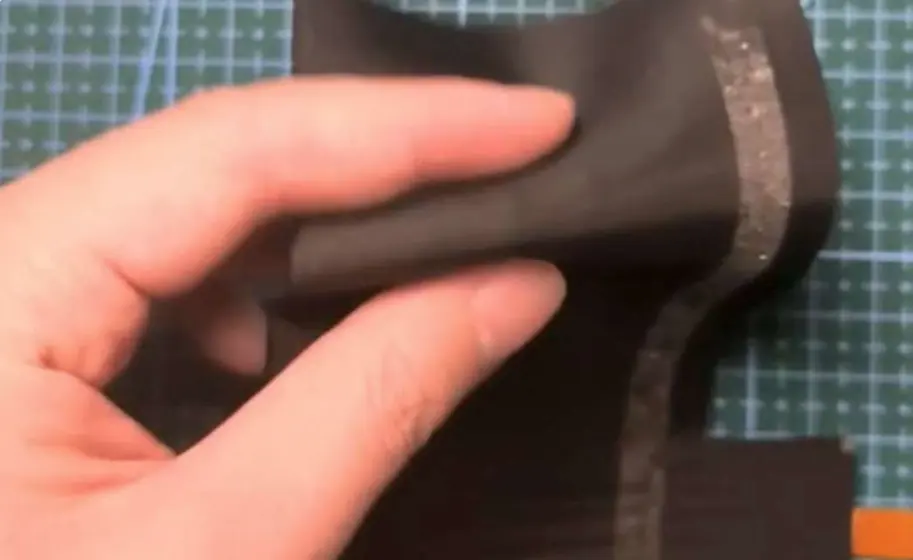 A thin, flexible tactile sensor bending in hand