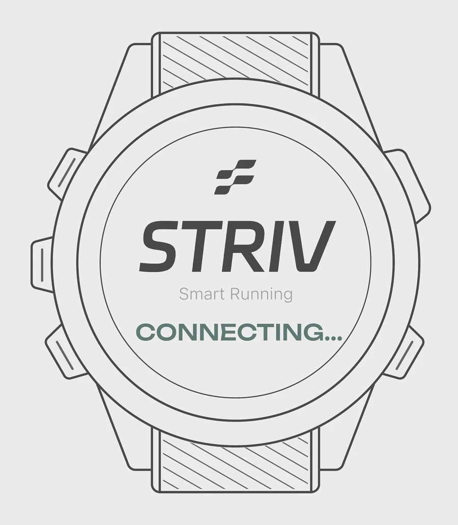 STRIV app open on the watch, connecting